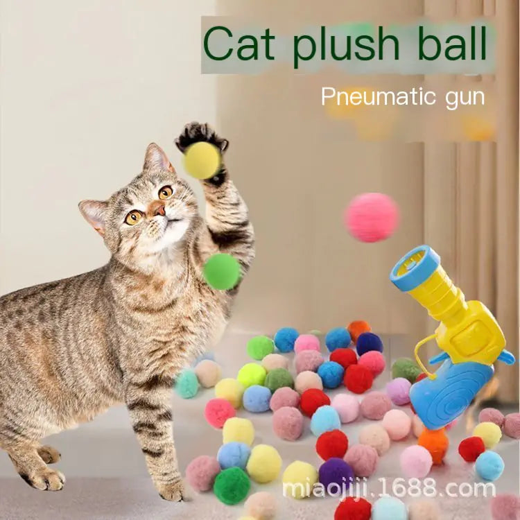 Cat Toy Launcher with Soft Balls for Playful Fun