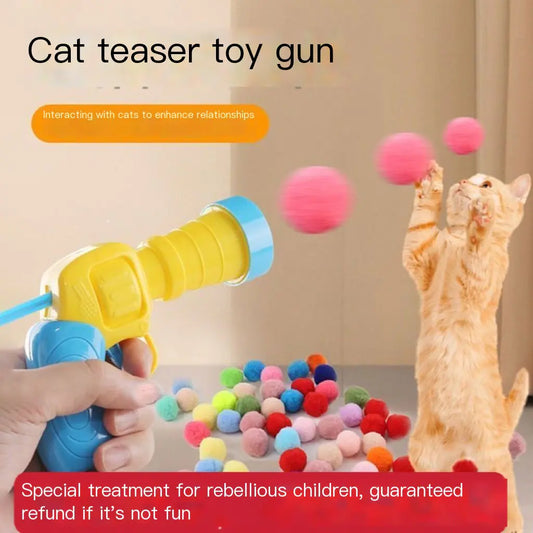 Cat Toy Launcher with Soft Balls for Playful Fun