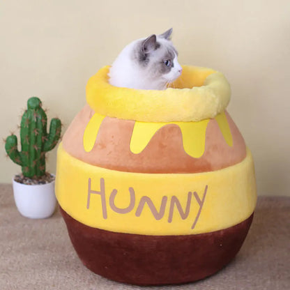 Honey Jar Plush Cat Bed