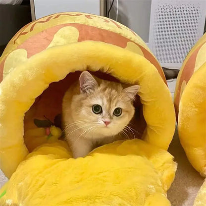 Honey Jar Plush Cat Bed